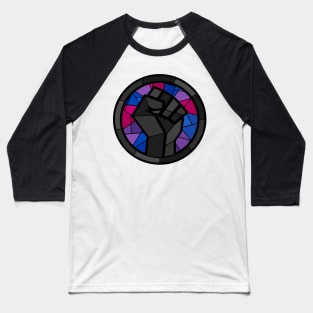 BLM Stained Glass Fist (Bi) Baseball T-Shirt